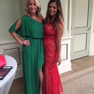 Red lace mermaid gown